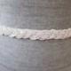 Pearl braid Beaded Sash / belt, Ivory or White beaded wedding sash, Nautical Knot sash