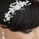Bridal Hair Comb Wedding Hairpiece Leaf Comb White Ivory Pearl Beads Hair combs Vintage style Wedding Hair Accessories MIER HAIR PIECE