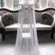 Silk tulle veil, bridal veil - 100% silk tulle wedding veil - chapel length  - Modesty