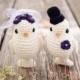 No 1 - Crochet bird wedding cake topper - Crochet bride and groom birds - Wedding cake topper - Love birds