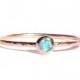 Sale! - Opal & Solid Rose Gold Ring - Stacking Ring - Thin Gold Ring - Engagement Ring - Opal Ring - Pink Gold Ring - READY TO SHIP.