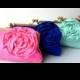 Blooming Rose Kisslock - Bridal Clutch - wedding purse - Bridesmaid Clutch (Choose Your Color)