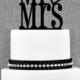 Mr and Mrs Cake Topper with Heart Accent – Custom Wedding Cake Topper Available in 15 Colors and 6 Glitter Options