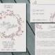 Rustic Floral Wreath WEDDING Invitation Suite with RSVP and Info Card DIY Printable Digital Files