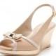 Rahimah Wedges, Nude and Gold Wedges, Sling Back Wedges, Garden Wedding, Beach Wedding, Bridal Shoes, Wedding Shoes with Back Bow