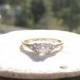 Sweet 1940's Diamond Engagement Ring, Fiery European Cut Diamond, Elegant 14K and Platinum, Hand Engraved