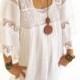 White Romantic Mexican Natural Maxi Dress Vintage Excellent Condition Hippie Fairy chic Bohemian wedding dress