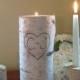 Personalized  Birch Bark Unity Candle 10" Tall with Two 4" Tall Birch Candle Holders Rustic Wedding