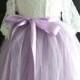 Flower girl Tutu dress, Lilac Lavender Long Tulle Skirt lace blouse, Purple Tutu, Skirt blouse set , Girls Tutu, Flower girl dress