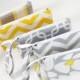 Set Of 5 Gray and Yellow Wedding Bride Bridesmaid Clutch Wristlet Gray Yellow and White