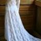 White Lace Bridal Nightgown With Train Wedding Lingerie Bridal Sleepwear Lingerie Honeymoon Trousseau Beach Wedding