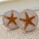 Real Starfish Cuff links - Beach Wedding Groomsmen Gift -  White Sand and Mini Starfish Cufflinks -  Best Man Gift - Beach Wedding Cufflinks