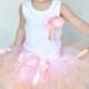 Peach Pink Blossom Baby Tutu Dress for Baby Girls and Blush Flower Girl Dresses