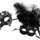 Couple Black Masquerade Mask for Men and Women - His and Hers Masks Collection