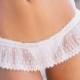 White Wedding Lingerie Panties- Something Blue - Skirted thong- Small