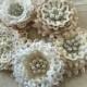 5 shabby chic vintage lace handmade flowers