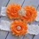 Orange Garter, Orange Wedding Garter, Colorful Wedding, Garter Belt, Bright Orange Wedding Garter, Tangerine Garter, Orange Wedding