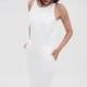 White pencil dress // Knee length formal dress // Wedding handmade midi dress