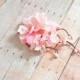 Pink floral clip, bridal hair clip, wedding head piece, pastel pink flower clip, hair accessory