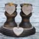 country unity candle holders , western wedding unity candle set, woodland wedding decor, set of 3
