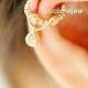 water drop cubic ear cuff,earcuff earring,cute earcuff,ear cuff,cartilage earring,bridesmaid gift,Non Pierced,Single Earring,Ear Wrap,SRN165