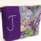 Personalized Initial Bag in Purple and Green, Monogram Bridesmaid Gift, Wedding Clutch Bag, Letter J MADE TO ORDER