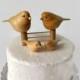 1- Bird wedding cake topper with flower girl and ring bearer wood carving