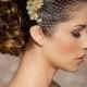 Bridal Veil and Gold Bridal Comb