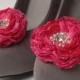Fuchsia Petals Wedding flower Shoe Clips / Shoe Accessories / Hair Clips22 Set of 2 .