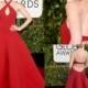 Backless Evening Dresses TaylorSchil In 2015 Golden Globes Celebrity Dress A Line Red Satin Sweep Train Halter Red Carpet Party Formal Gown Online with $96.76/Piece on Hjklp88's Store 