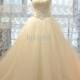 New Sweetheart Strapless Sequins Net Wedding Dress with Beaded Crystal Lace Bust Chapel Train Tulle Wedding Dresses Bridal Dresses Lace Up, $104.82 