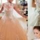 2014 Sexy Luxury Lace Wedding Dresses Ball Gown High Neck Backless See Through Applique Beaded Sash Sheer Bridal Gowns Church Wedding Bride, $134.11 