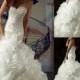 Luxury Wedding Dresses New Sexy Sweetheart Strapless Applique Beading Ivory/White Ruffles Organza Wedding Dress Chapel Train Bride Gowns Online with $120.14/Piece on Hjklp88's Store 