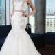 2014 New Arrival Illusion Bateau Neck Cap Sleeves Beaded Belt V-back Applique Lace Tulle Cheap Bridal Dress Covered Button Wedding Dresses, $123.85 