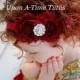 Maroon Shabby Flower Headband - Winter Shade Photo Prop - Newborn Baby Hairbow - Little Girls Hair Bow - Autumn Fall Rustic Wedding Color