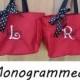 6 Personalized Bridesmaid Gift Tote Bags Monogrammed Tote, Bridesmaid Tote, Personalized Tote