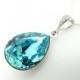 Teal blue Necklace Turquoise Necklace Swarovski crystal Necklace Wedding Jewelry Bridesmaid gift