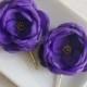 Purple flowers Cadbury purple bridesmaids hair clips, Purple bridal shoe clips, hair pins piece, Dress sash Ornaments flowers, Weddings Gift