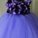 Flower Girl Dress, Tutu Dress, Photo Prop, Lavender Purple and Black, Flower Top, Tutu Dress