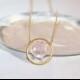 Pink Amethyst Gold Vermeil Circle Pendant Necklace - Bridal Jewelry - Bridesmaids gifts