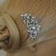birdcage veil and Freshwater pearls Comb (2 Items) -  Wedding comb,bridal headpieces , rhinestone bridal Hair comb