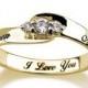 Engraved Engagement Promise Ring Gold Plated, Couples Ring ,Wedding Bands, Lovers Rings, Purity Ring