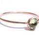 Peridot & Solid Rose Gold Ring - Stacking Ring - Thin Gold Ring - Engagement Ring - Green Gold Ring - Faceted Peridot Ring - MADE TO ORDER.
