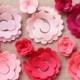 Perfectly Pink - 3D Rolled Roses Large - 12 Die Cut Felt Flowers - Unassembled Rosettes