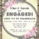 Whimsical Engagement Party Invitations Yellow Gray Pink Lace Vintage Garden No.336