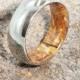 Mens Titanium Wedding Ring with Yellow Sindora Wood sleeve - 6mm Wood Wedding bands - Men's or Ladies Jewellery - Mixed Metal - his and hers