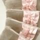 Set of 5 - Blush Pink Linen Burlap Ruffle Zipper Clutch - Bridesmaid Gift - Blush Wedding