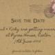 Knots and Kisses Wedding Stationery: Rustic Brown Kraft & Cream Postcard Inspired Wedding Invitations