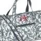 Gray Damask Personalized Duffle Bag  Bridesmaid Gift, Cheer Bag, Overnight Bag  by LD Bags 17.5" with Free Embroidery