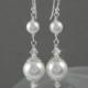 Bridal Earrings Long Dangle Pearl wedding earrings Swarovski Wedding jewelry, Swarovski Pearls, Swarovski Crystals, Abigail Earrings